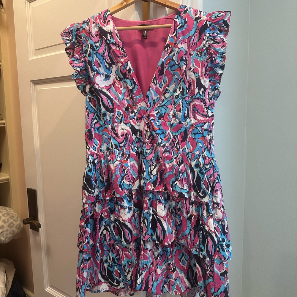 Multicolor Ruffle Sleeve Dress